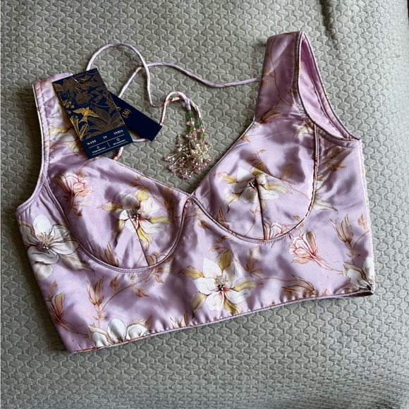 Lashkaraa Floral Dust Purple / Pink Lehenga Choli Set - Picture 5 of 8